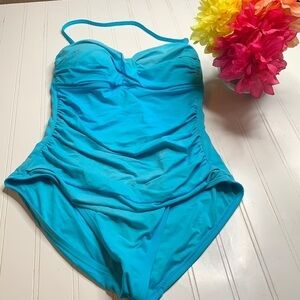 Anne Cole Blue One Piece Bikini - Sz S SW2010